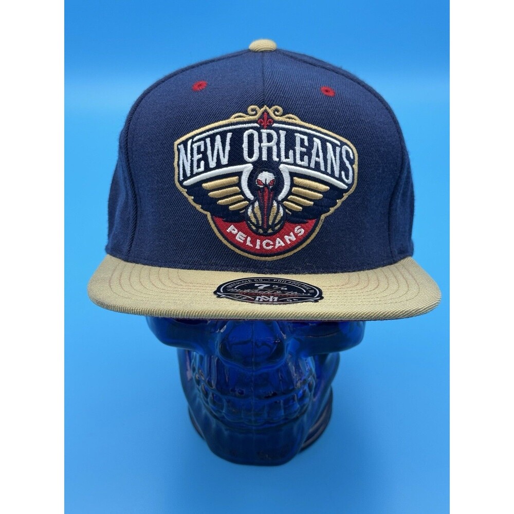 NBA New Orleans Pelicans Mitchell & Ness 100% Wool Redline Fitted Size 7 5/8